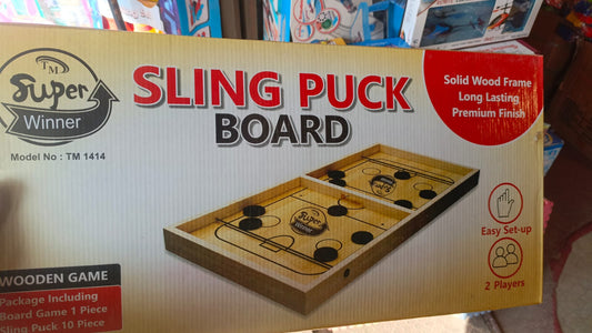 Sling Puck Board Wooden Desktop Hockey Game