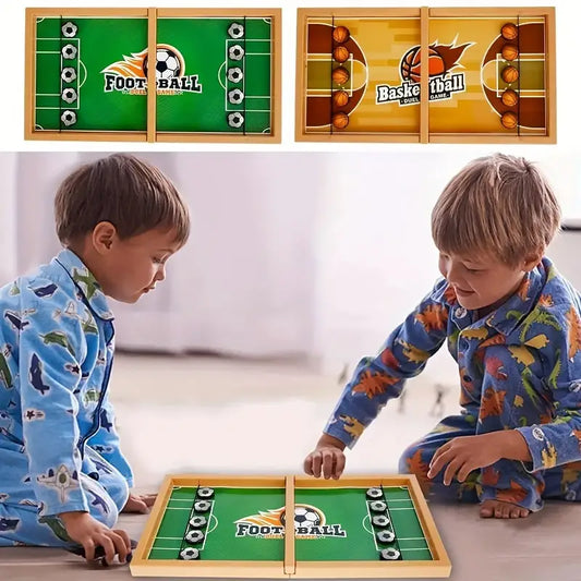 🏒⚽ Wooden Sling Puck Game – Fast Hockey & Soccer Board Game 🎯 Fun for Kids & Adults 🎉