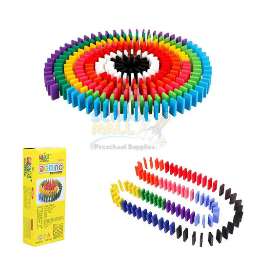 100Pcs Wooden Domino Blocks Set