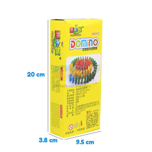 100Pcs Wooden Domino Blocks Set