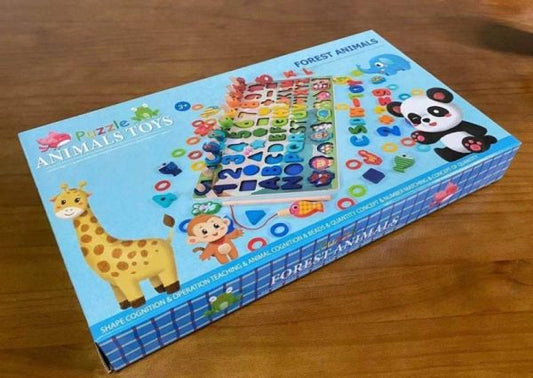 6 In1 Wooden Educational Puzzle & Sorting Board Toy For Kids