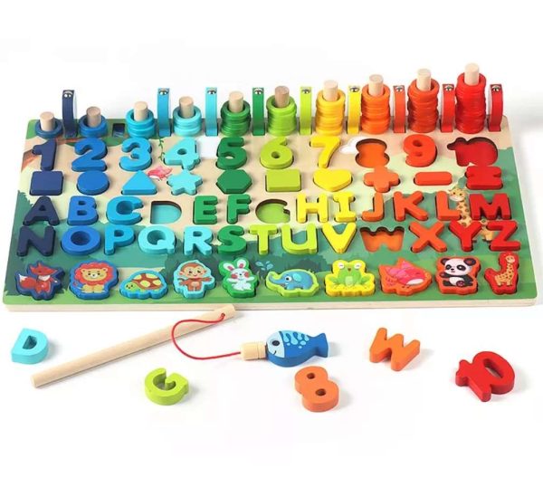 6 In1 Wooden Educational Puzzle & Sorting Board Toy For Kids
