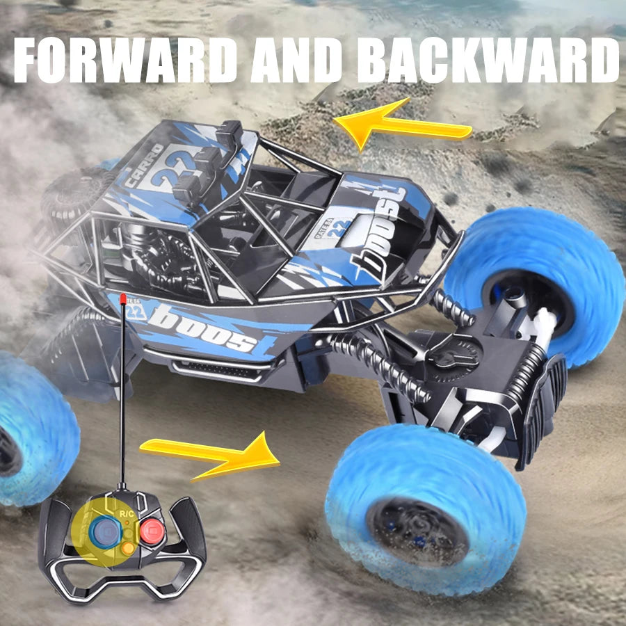 2.4G Remote Control Off-Road Climbing Car – Collision Resistant, LED Lights, Rechargeable Toy Car for Kids