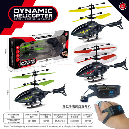 Watch-Controlled Induction Helicopter – LED Light Flying Toy with Palm Sensor, Durable Body & USB Rechargeable | Fun Gift for Kids