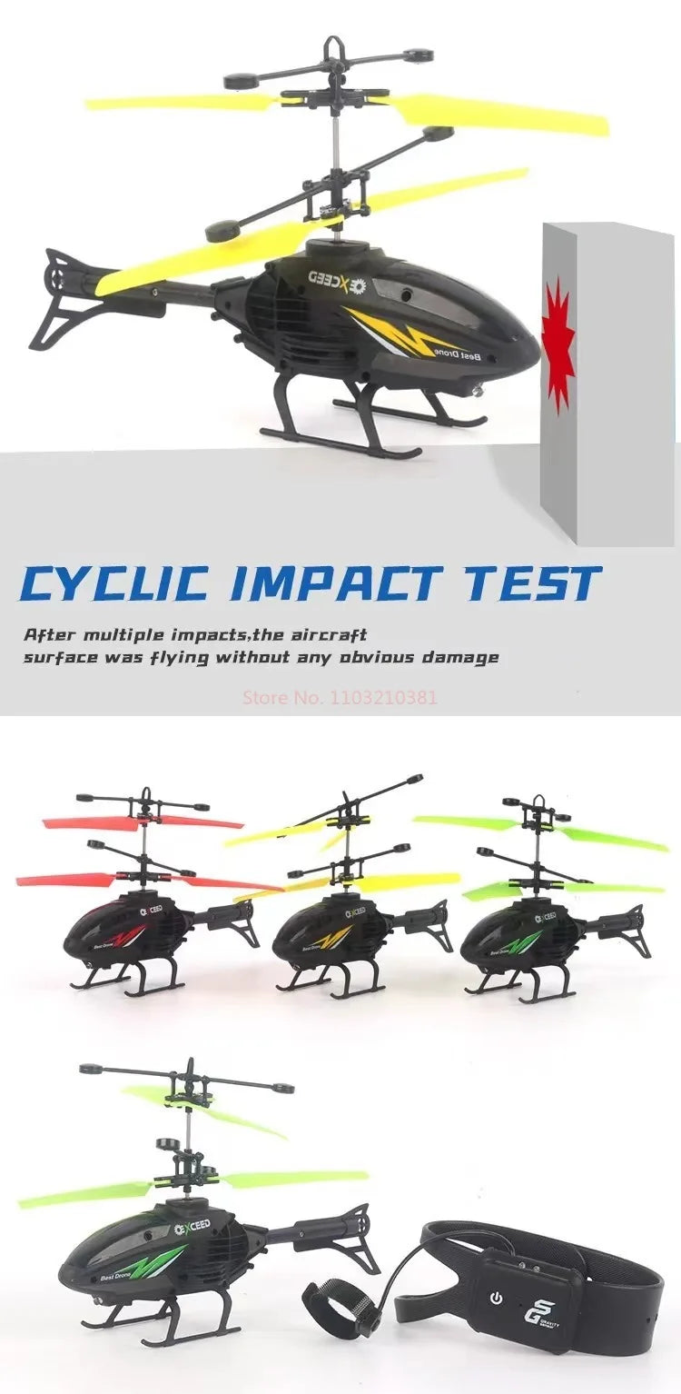 Watch-Controlled Induction Helicopter – LED Light Flying Toy with Palm Sensor, Durable Body & USB Rechargeable | Fun Gift for Kids