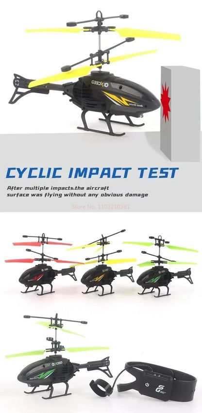 Watch-Controlled Induction Helicopter – LED Light Flying Toy with Palm Sensor, Durable Body & USB Rechargeable | Fun Gift for Kids