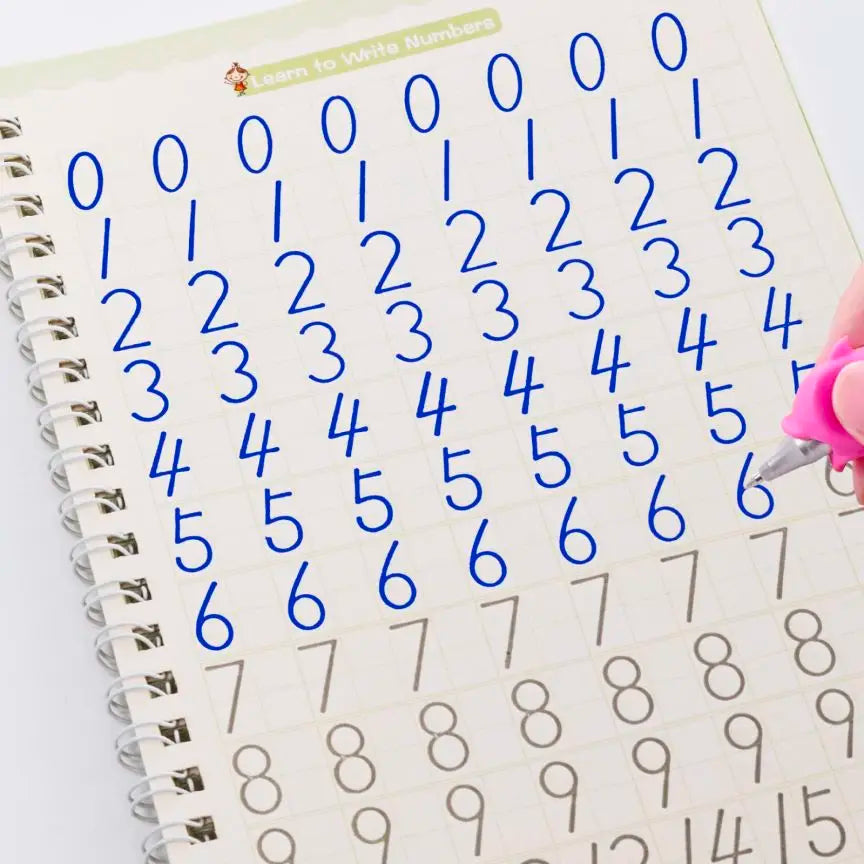 Magic Reusable Calligraphy Copybook Set | 3D Tracing Workbook for Kids (Math, English, Numbers & Letters)