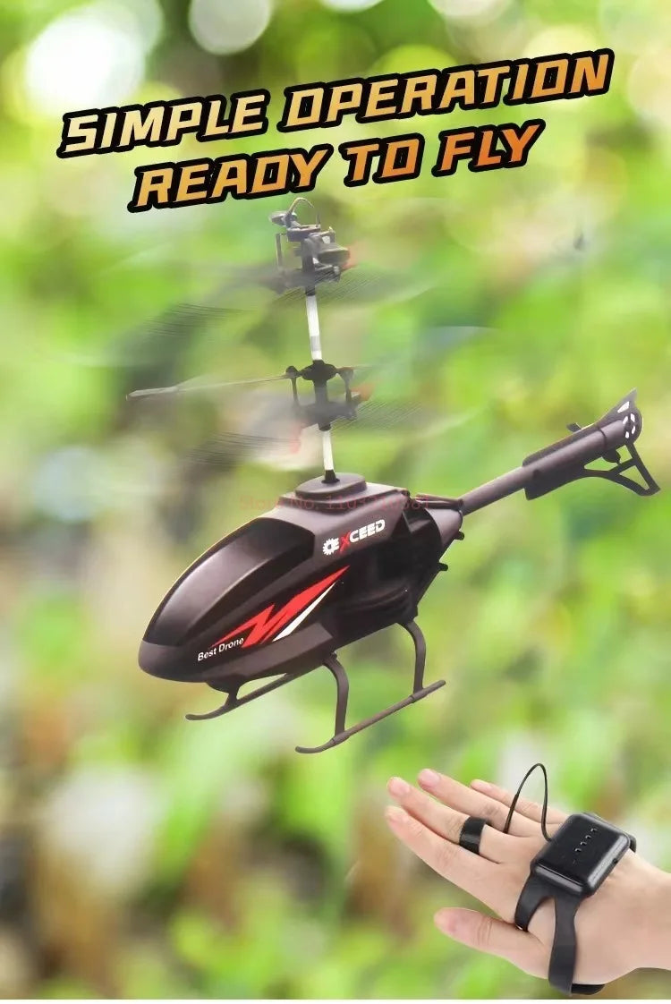 Watch-Controlled Induction Helicopter – LED Light Flying Toy with Palm Sensor, Durable Body & USB Rechargeable | Fun Gift for Kids