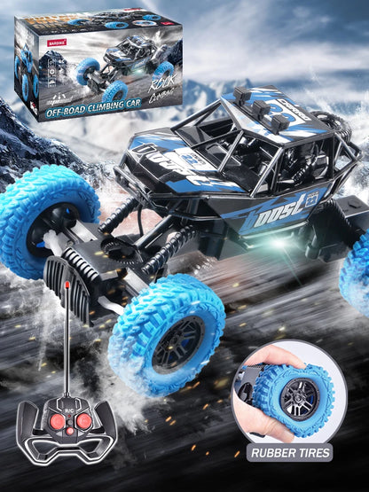 2.4G Remote Control Off-Road Climbing Car – Collision Resistant, LED Lights, Rechargeable Toy Car for Kids
