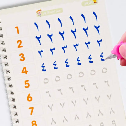 Magic Reusable Calligraphy Copybook Set | 3D Tracing Workbook for Kids (Math, English, Numbers & Letters)