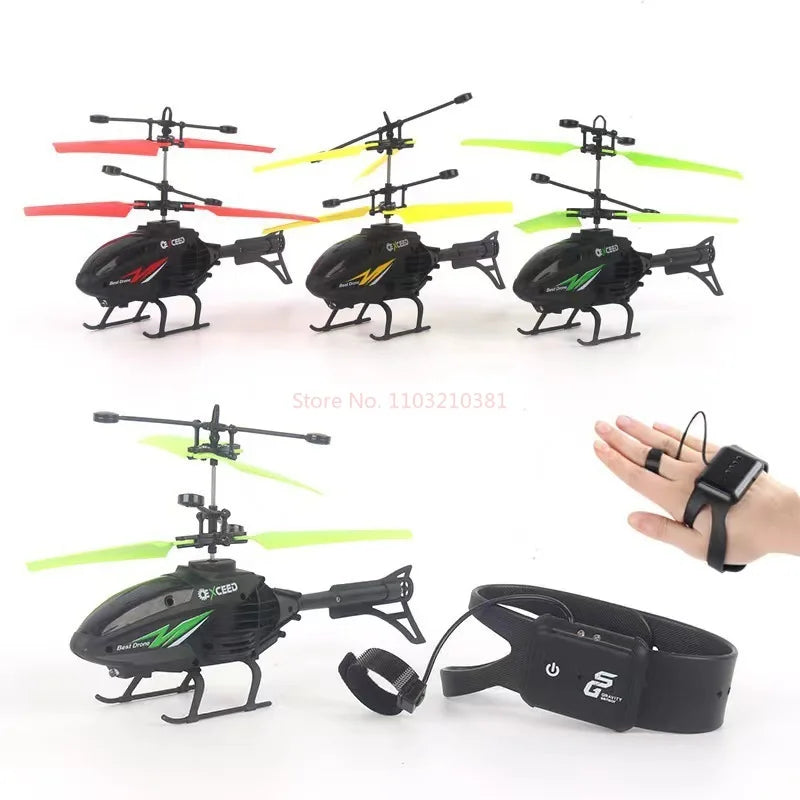 Watch-Controlled Induction Helicopter – LED Light Flying Toy with Palm Sensor, Durable Body & USB Rechargeable | Fun Gift for Kids