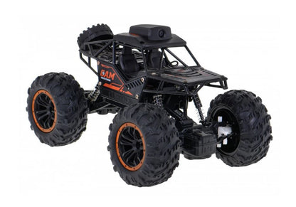 Crawler Cross Country RC Car with 720p HD WiFi Camera – 2.4Ghz 1:18 Scale Off-Road Monster Truck, Rechargeable Remote Control Car for Kids (Black)