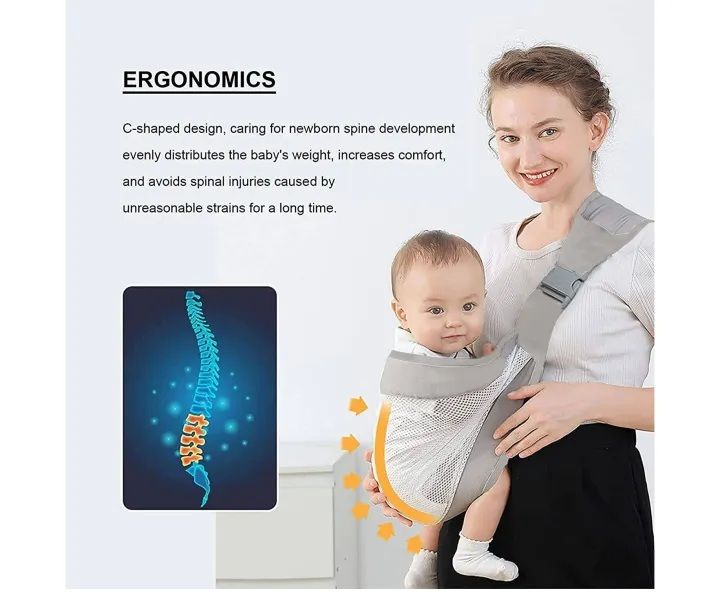 Adjustable Newborn Baby Carrier Sling Wrap 👶 | Breathable, Soft & Ergonomic Baby Backpack for Feeding & Travel