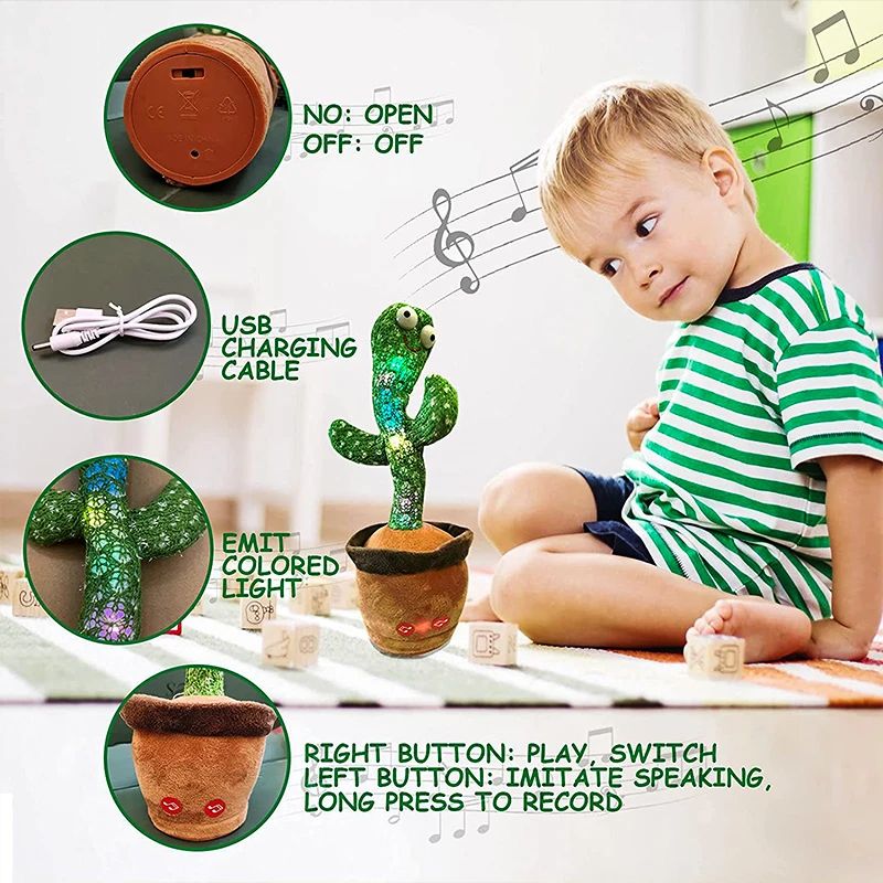 Dancing Cactus Plush Toy – Fun Gift for Kids & Adults 🎁