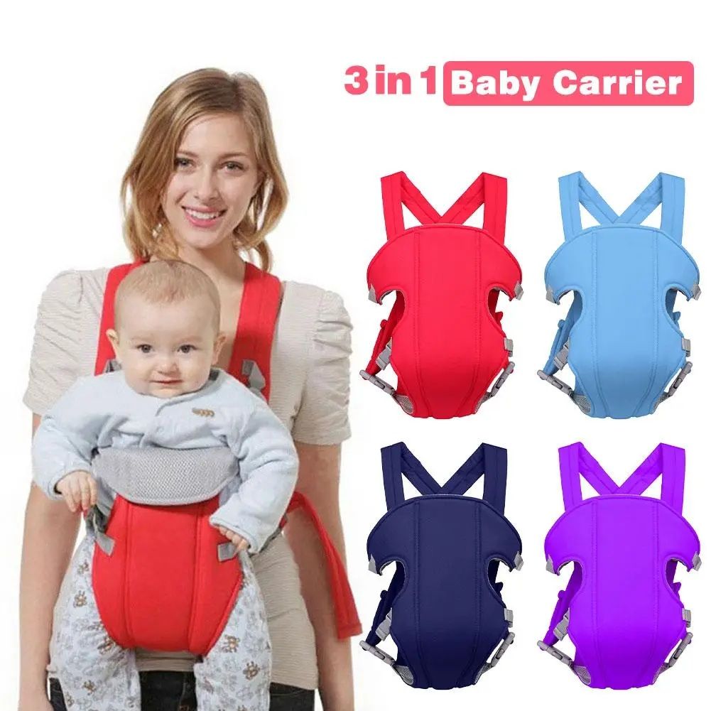 Multicolor Adjustable Baby Carrier 👶 | Safe & Comfy Infant & Toddler Backpack (3–18 Months)